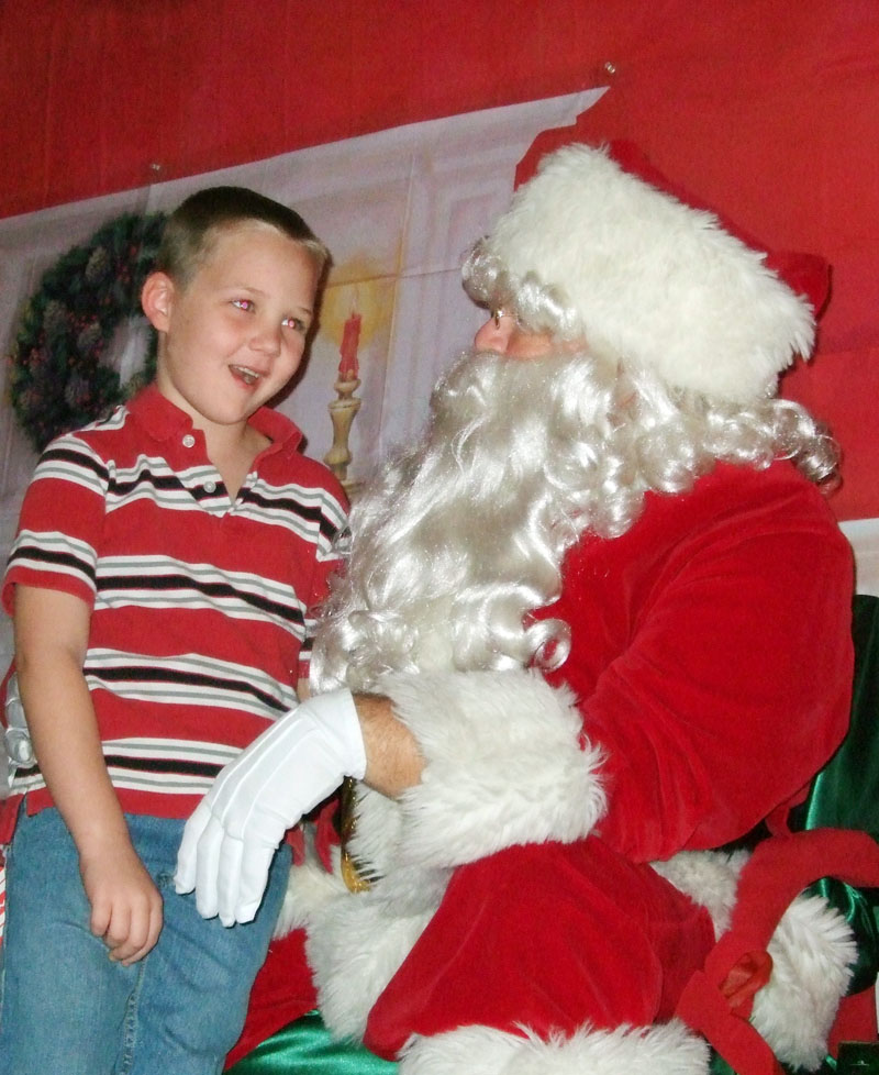 photo of boy with Santa